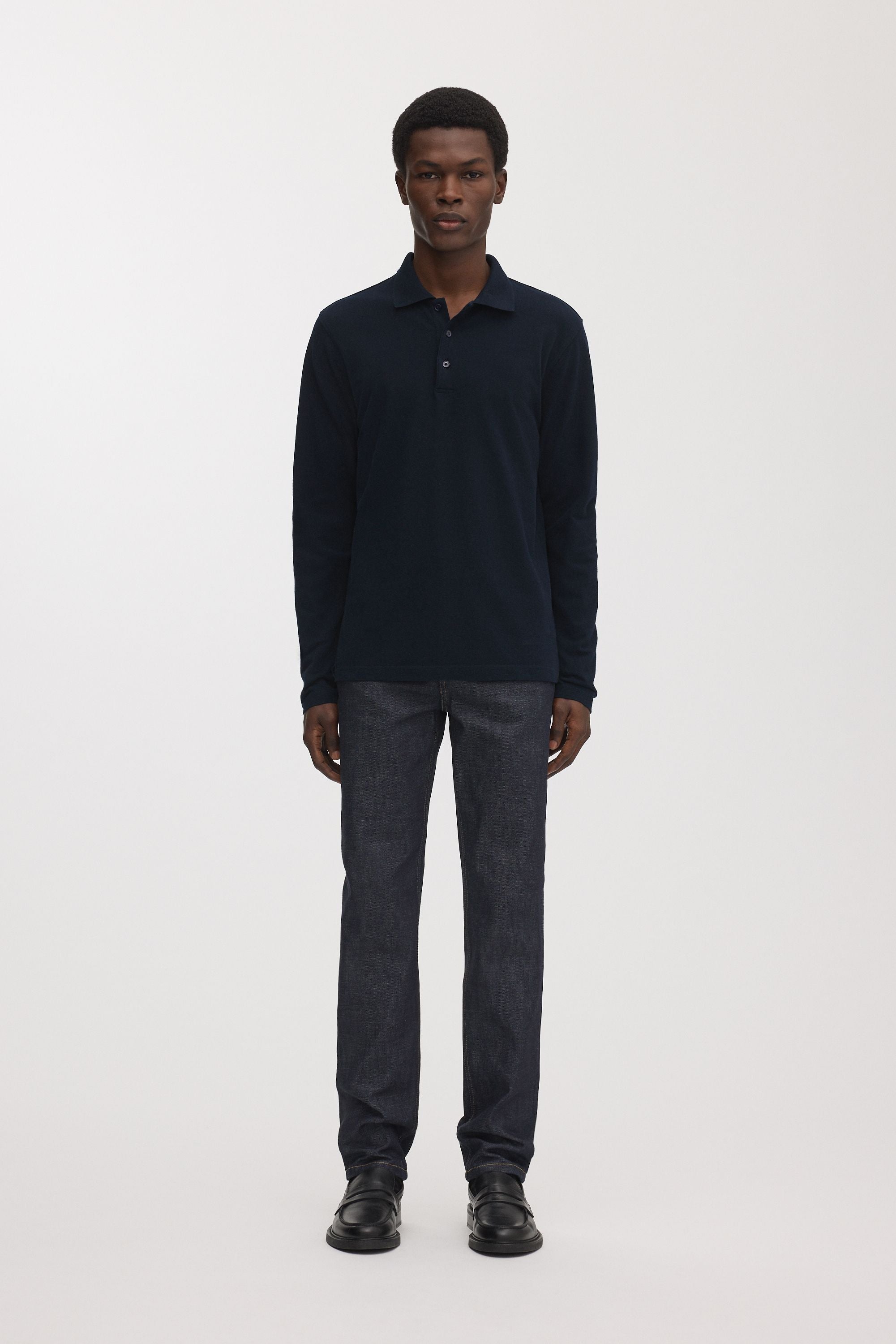 Long Sleeve Pique Polo