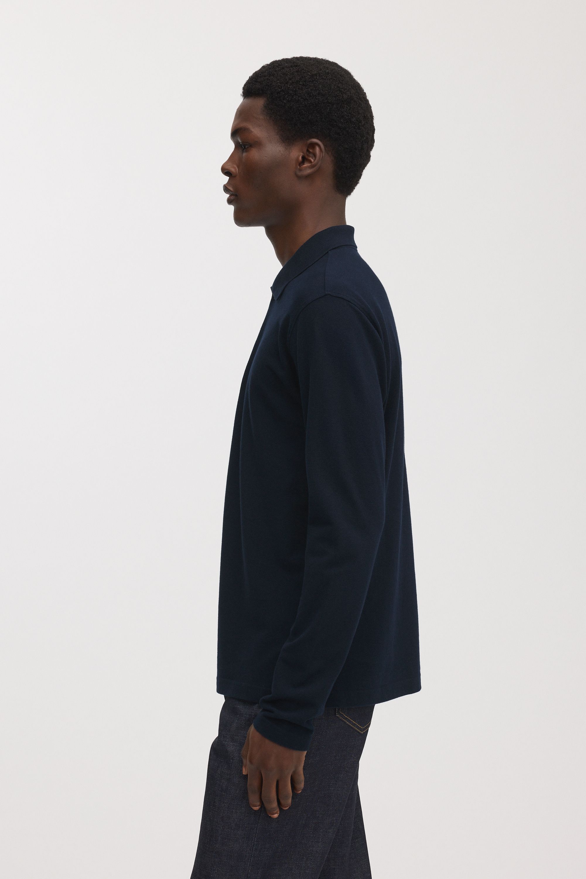 Long Sleeve Pique Polo