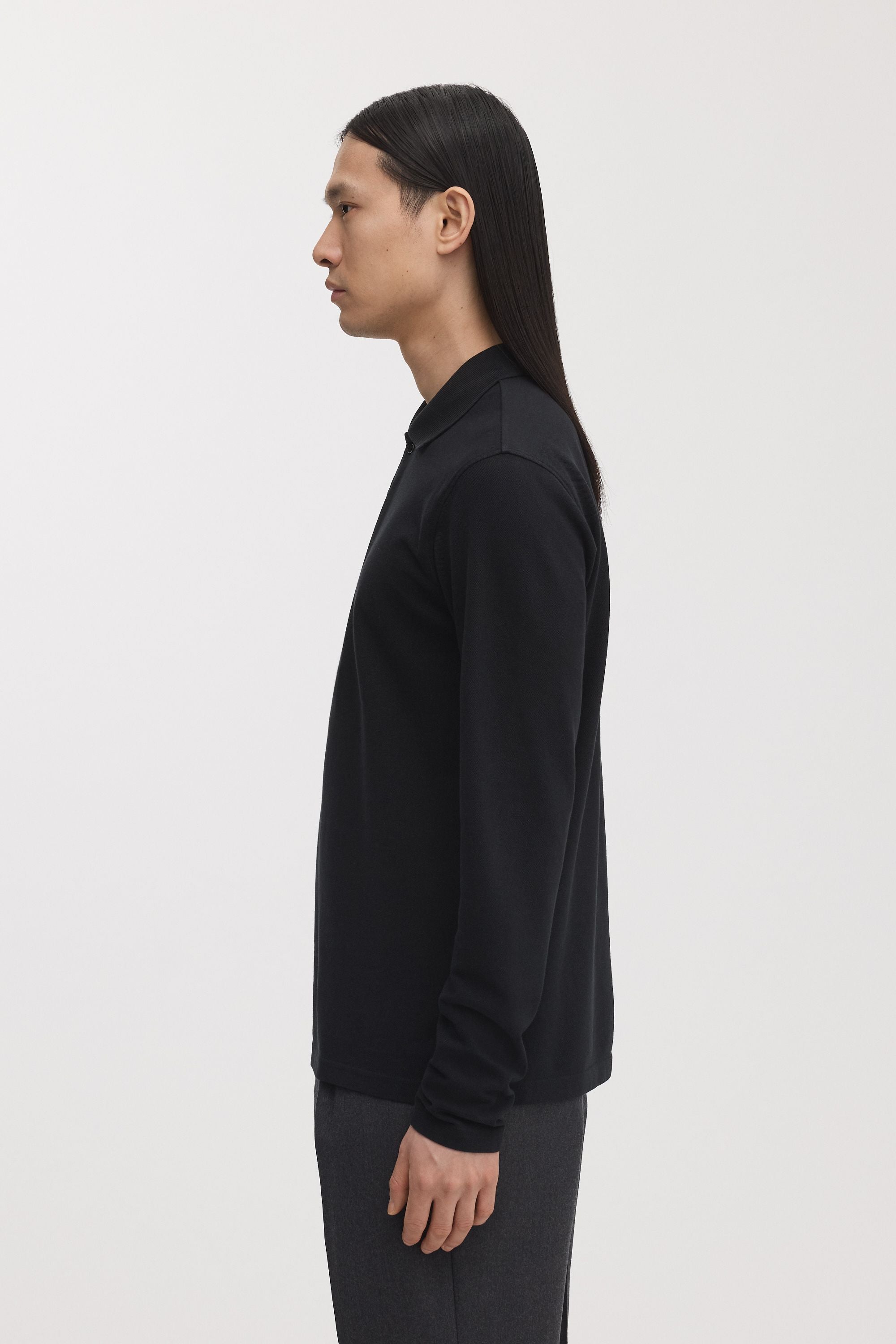 Long Sleeve Pique Polo