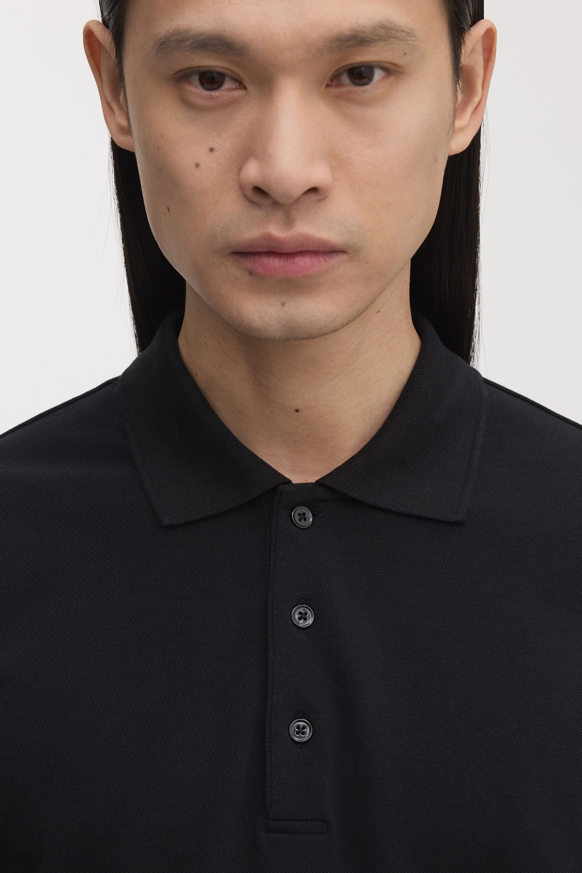 Long Sleeve Pique Polo