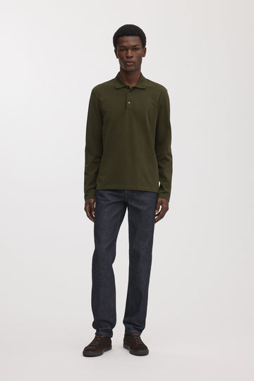 Long Sleeve Pique Polo