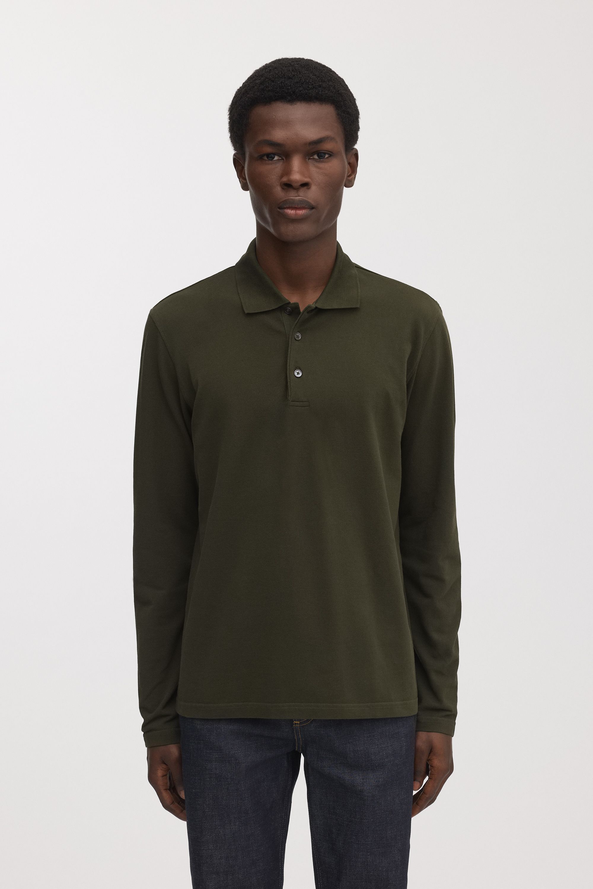 Long Sleeve Pique Polo