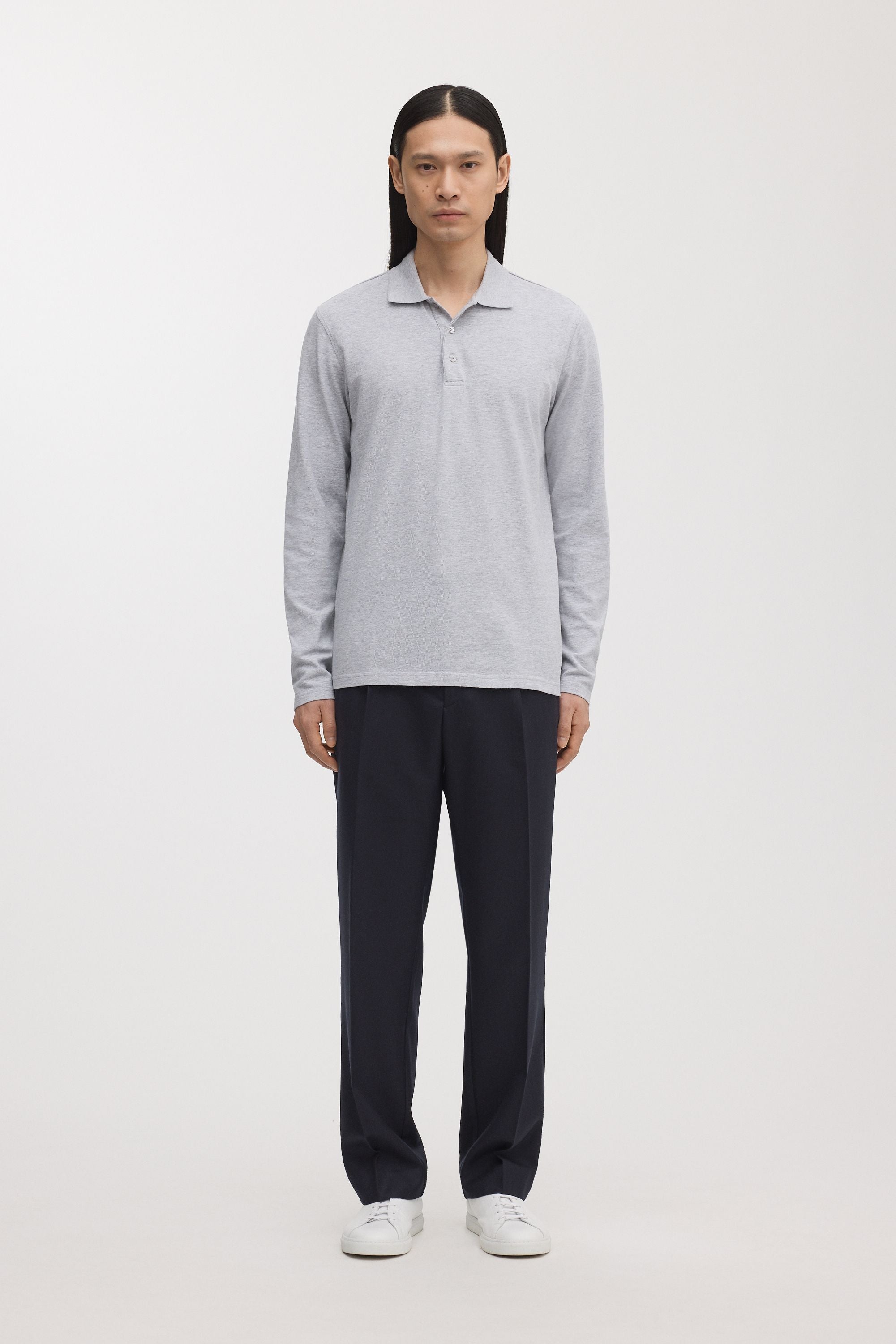 Long Sleeve Pique Polo