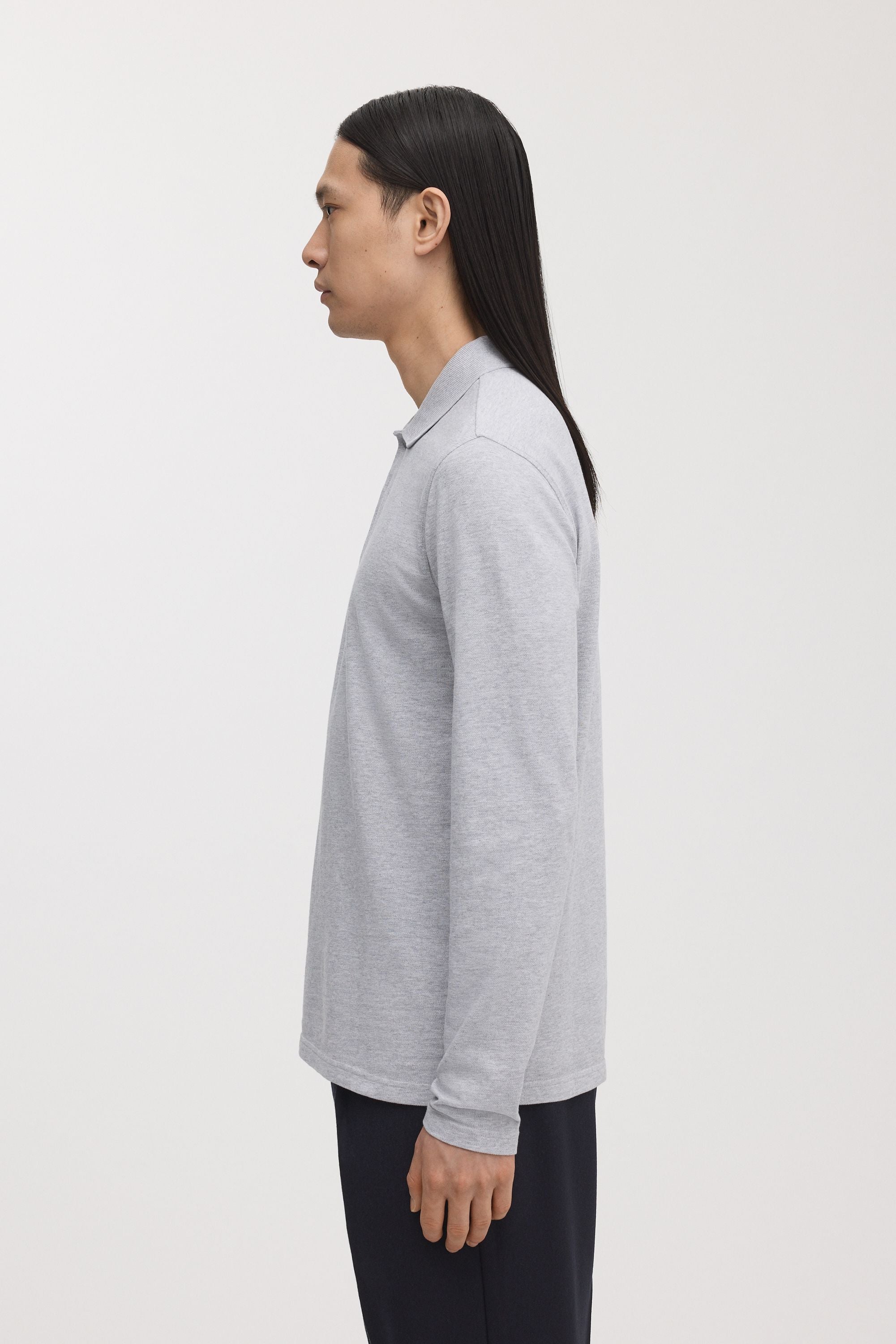 Long Sleeve Pique Polo