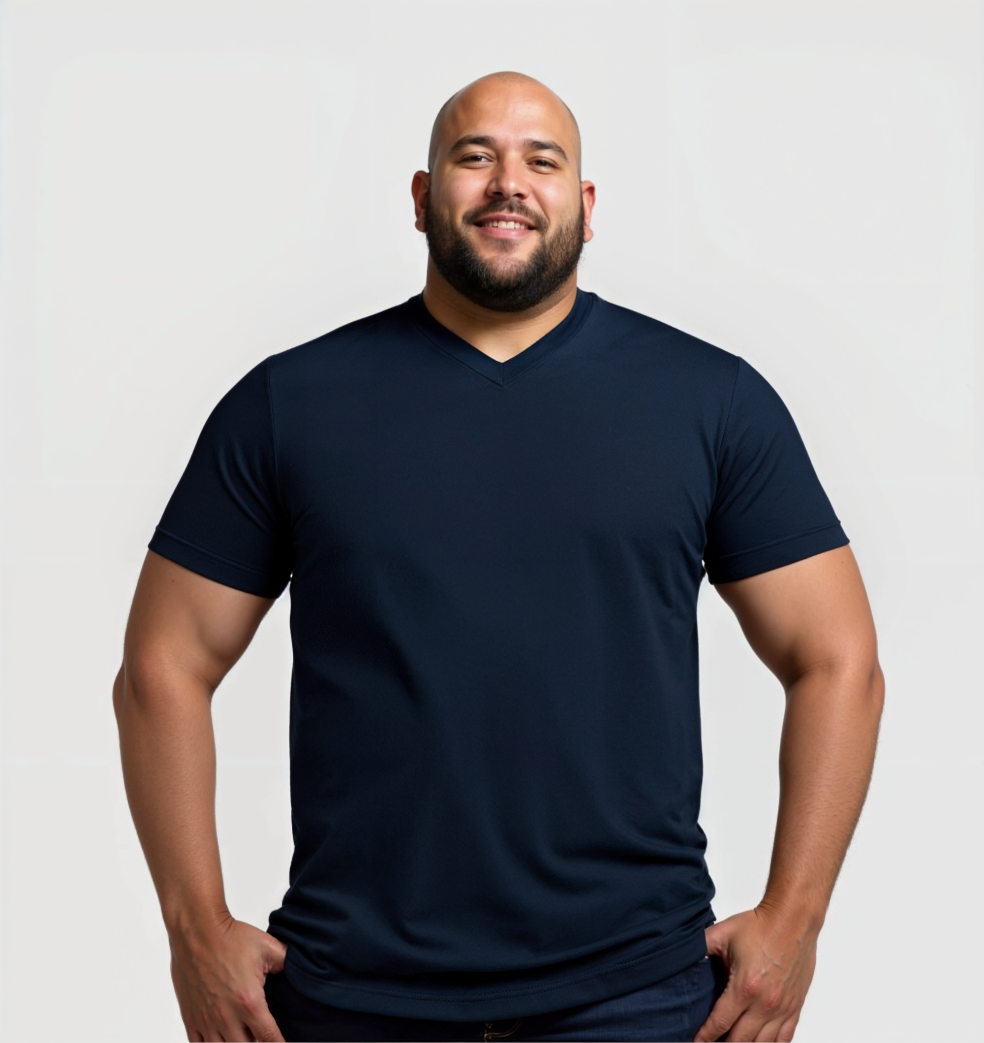 La T-shirt Scollo V - Blu navy